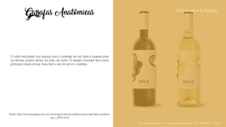 Embalagens & Rótulos
Garrafas Anatômicas
O vidro esculpido traz espaço para o polegar de um lado e lugares para
os demais quatro dedos da mão, do outro. O design inovador tem como
principal intuito tornar mais fácil o ato de servir a bebida.
Fonte: http://revistaadega.uol.com.br/artigo/vinicola-italiana-lanca-garrafas-anatomi-
cas-_10754.html
Documento Confidencial | Conteúdo Proprietário da City | 5130236901 | city.st
 