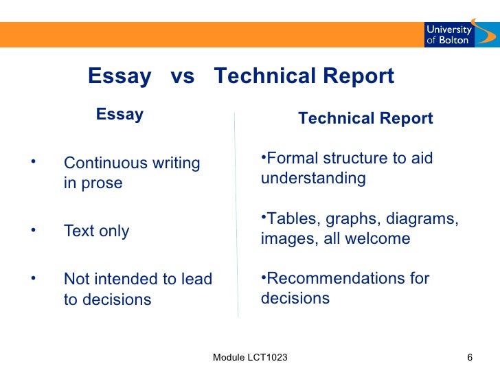 how to write a report vs essay