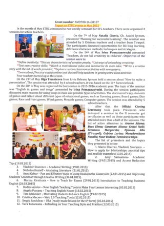 ETRC Narrative Report 2014-2015