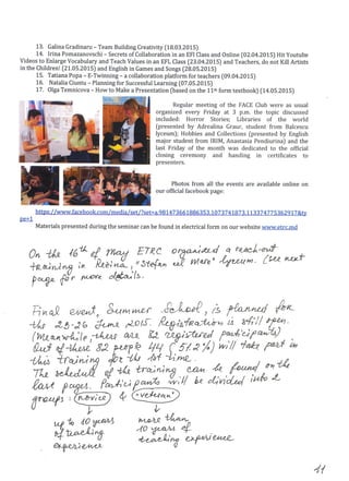 ETRC Narrative Report 2014-2015