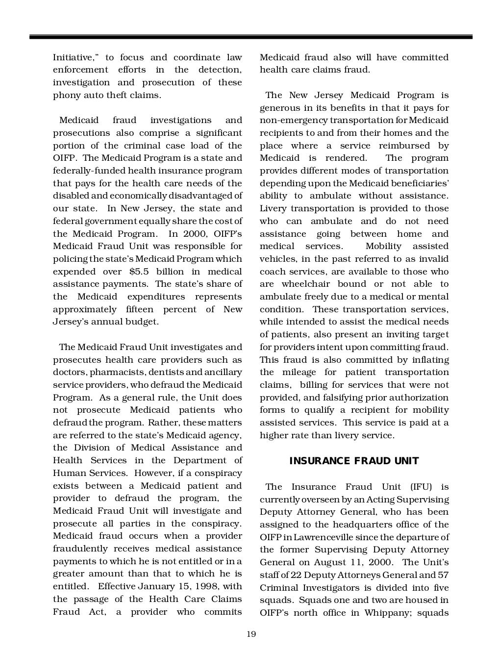 OFFICE OF INSURANCE FRAUD PROSECUTOR Car Insurance In nj