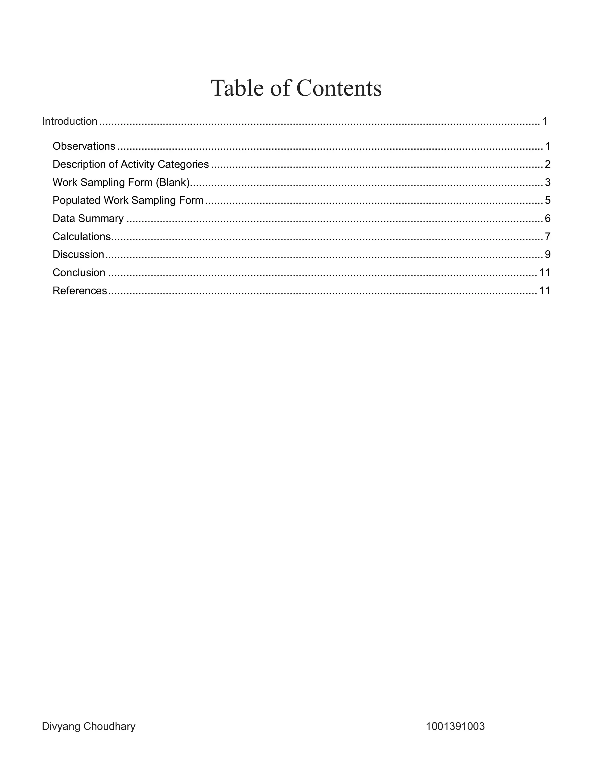 Metrics and Measurement Work Sampling Project | PDF
