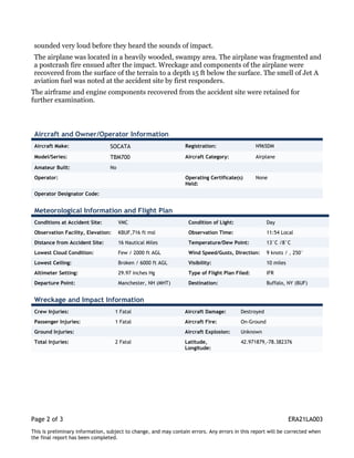 NTSB report on deadly plane crash near Corfu, NY | PDF