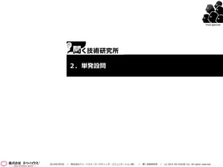 Food Watcher

２．単発設問

2014年2月5日

／

株式会社ドゥ・ハウス（マーケティング・コミュニケーション部）

／

聞く技術研究所

／

(c) 2014 DO HOUSE Inc. All rights reserved.

 