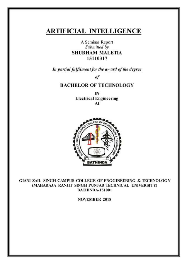 Artificial Intelligence Report PDF