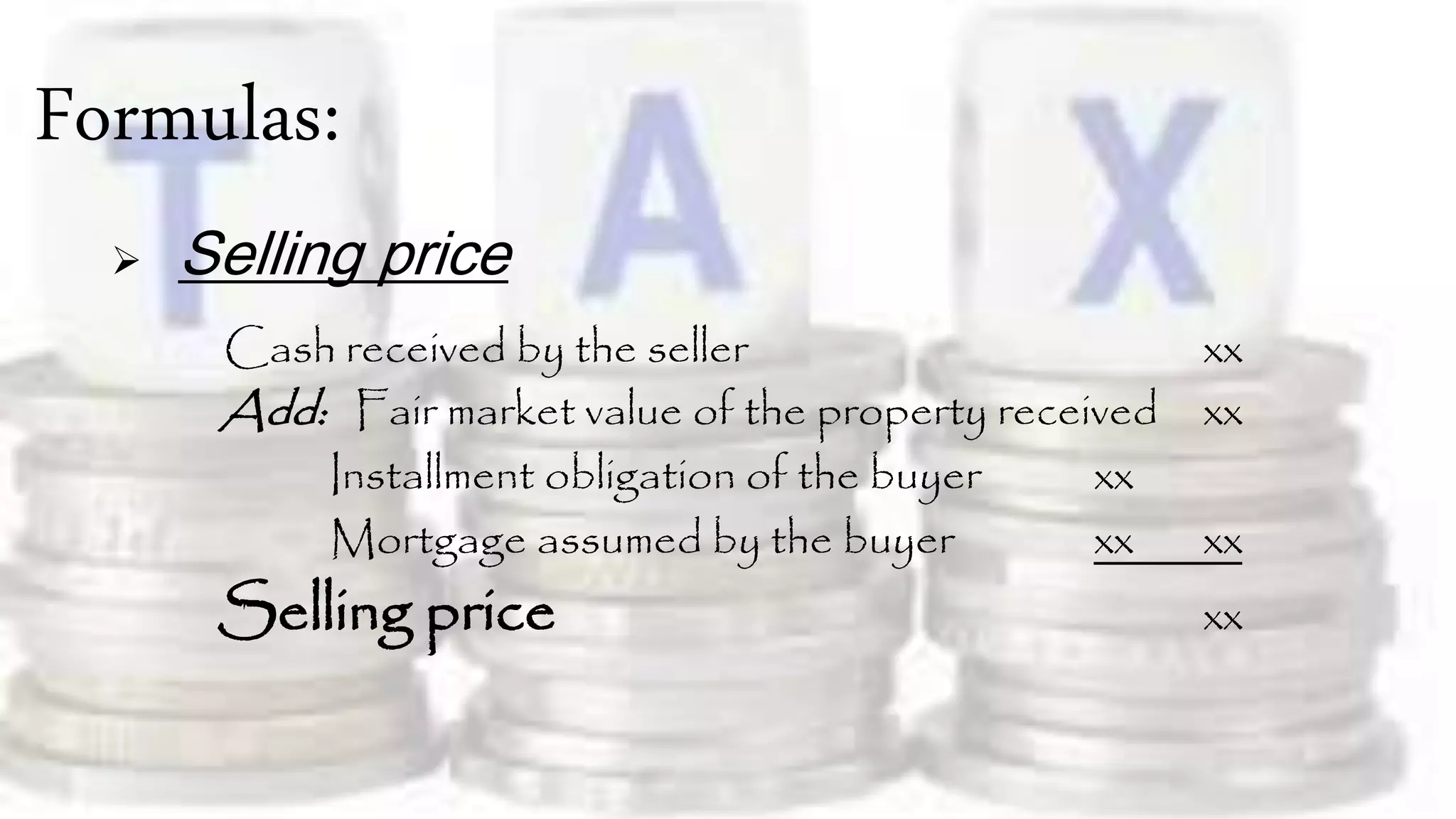 Installment Sales Method (Income Taxation | PPTX