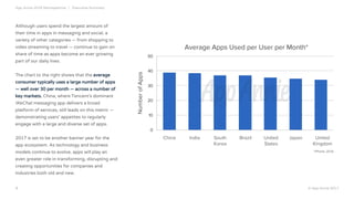 Although users spend the largest amount of
their time in apps in messaging and social, a
variety of other categories — fro...