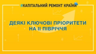 ДЕЯКІ КЛЮЧОВІ ПРІОРИТЕТИ
НА ІІ ПІВРІЧЧЯ
 
