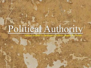 Political AuthorityMarrie Angela D. Santiago x Jeffrey Angelo R. Gorith
 