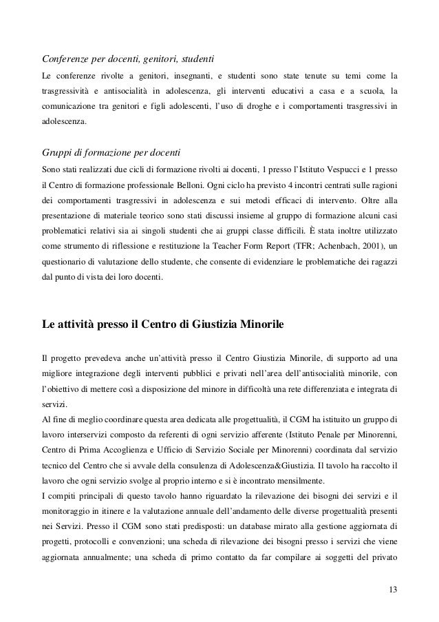 Report Adolescenza Giustizia