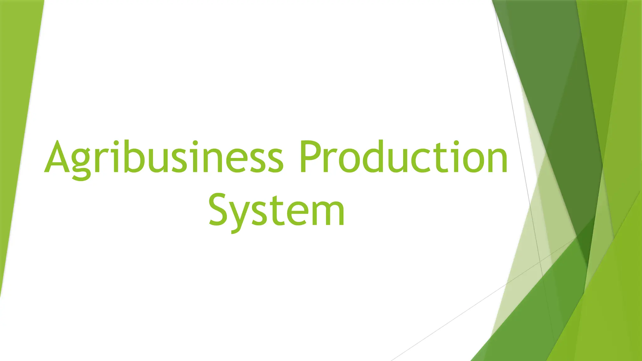Agricultural Commodity System ( Agribusiness Production) | PPTX