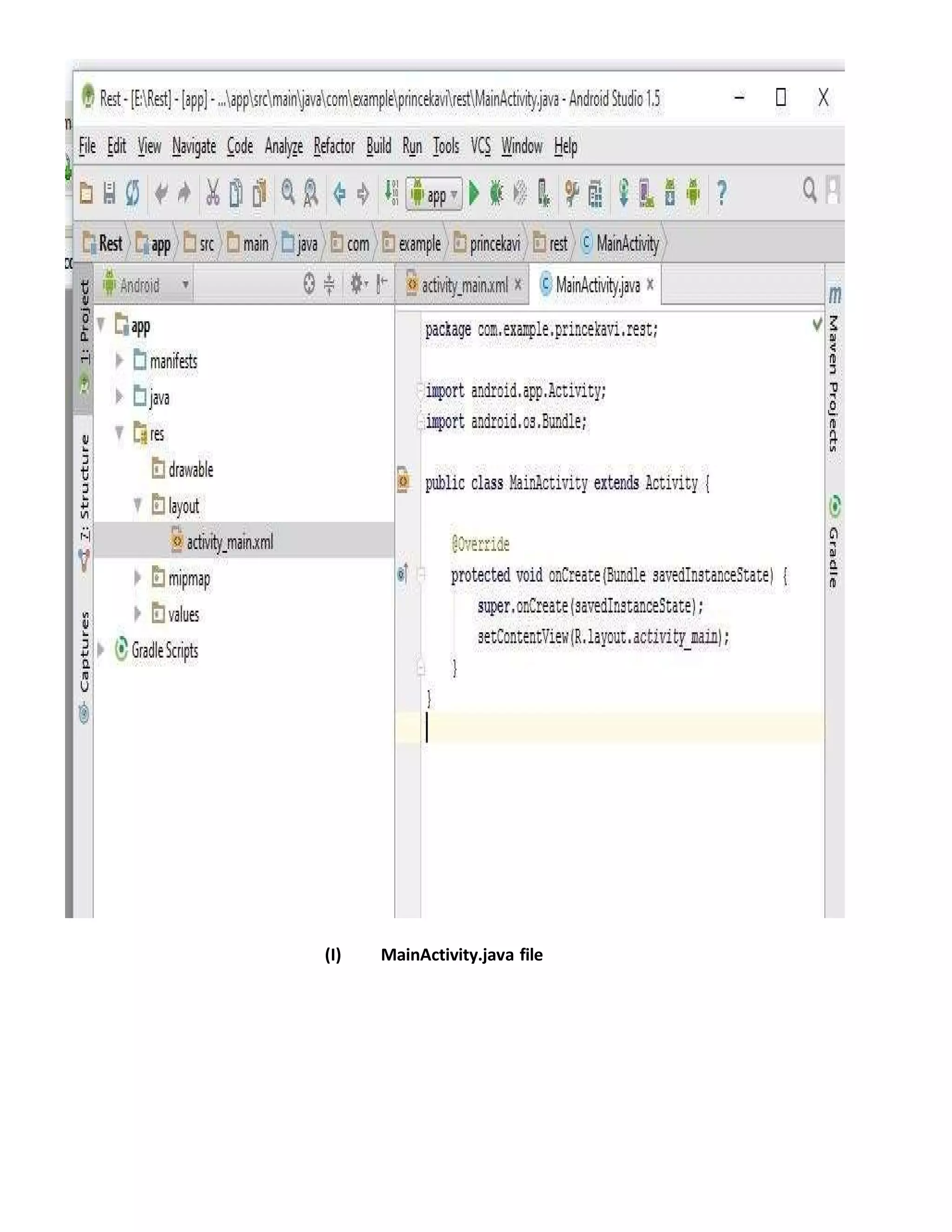 (I) MainActivity.java file
 