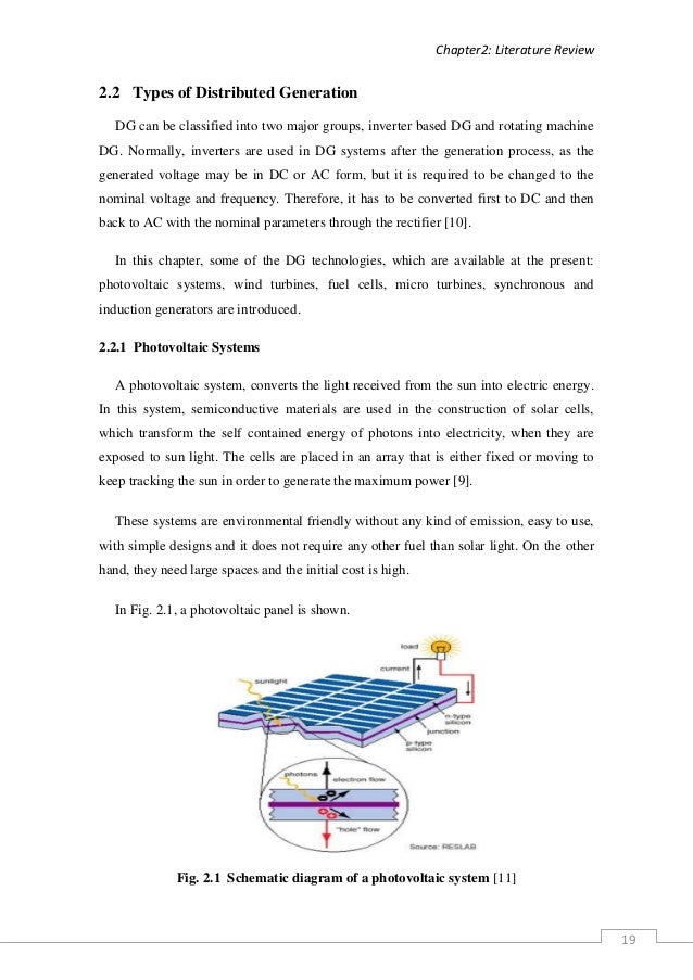 Distributed generation literature review
