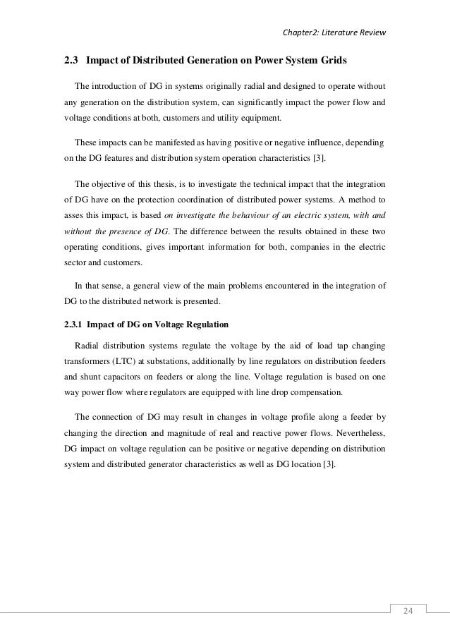 Distributed generation literature review
