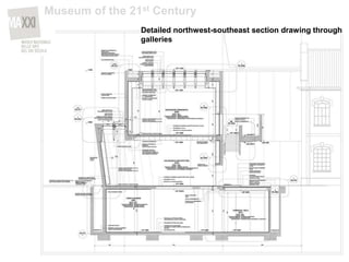 Detailed northwest-southeast section drawing through
galleries
Museum of the 21st Century
 