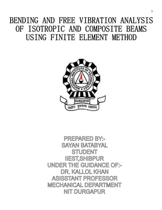 Bending and free vibration analysis of isotropic and composite beams | DOCX