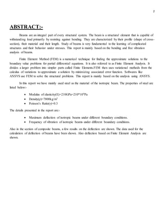 Bending and free vibration analysis of isotropic and composite beams | DOCX
