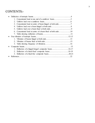 Bending and free vibration analysis of isotropic and composite beams | DOCX