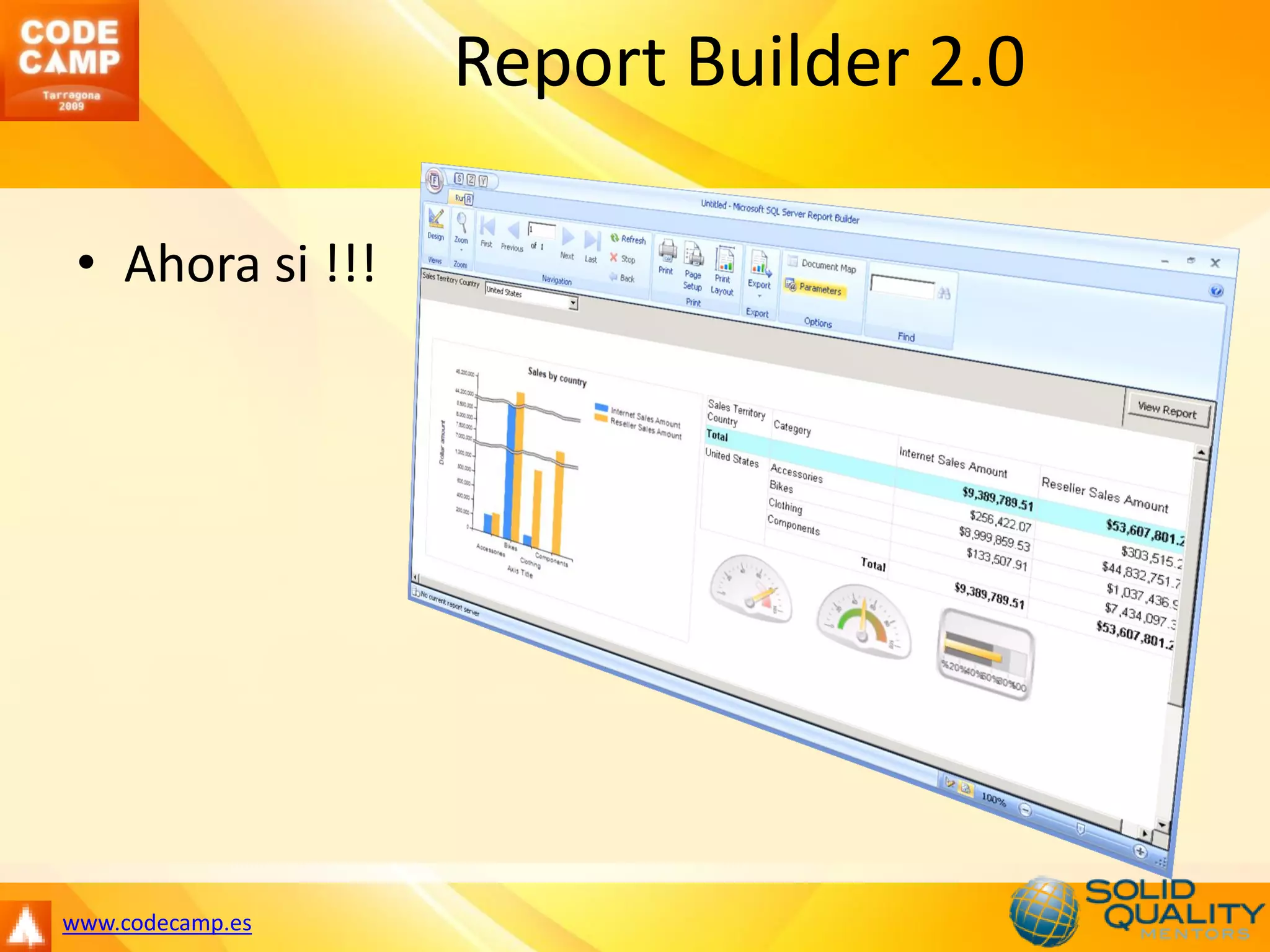 Report Builder 2.0

 • Ahora si !!!




www.codecamp.es
 