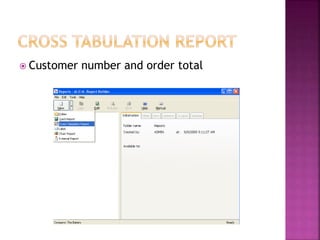  Customer number and order total
 