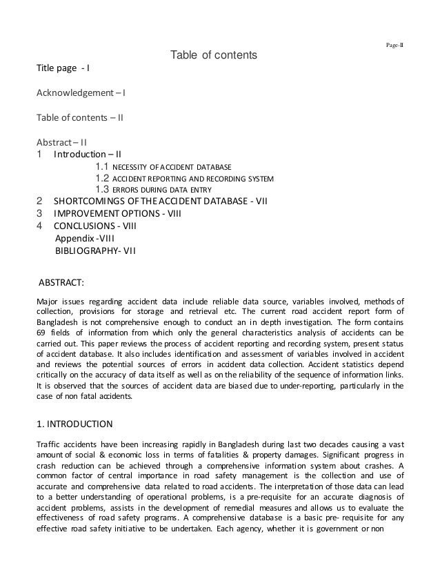 Reporting and recording of road traffic accidents in Dhaka City