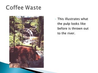 This illustrates what the pulp looks like before is thrown out to the river.  