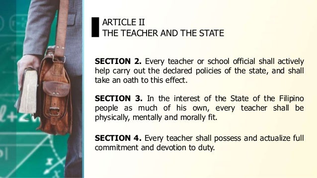 Code Of Ethics For Professional Teachers Articles I Ii And Iii Code Of Ethics For Professional Teachers Articles I Ii And Iii