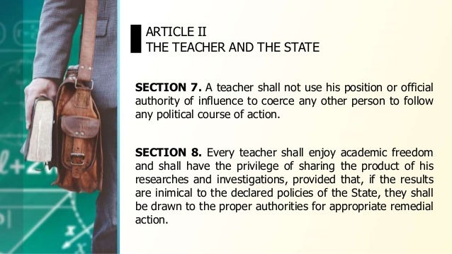 Code Of Ethics For Professional Teachers Articles I Ii And Iii Code Of Ethics For Professional Teachers Articles I Ii And Iii