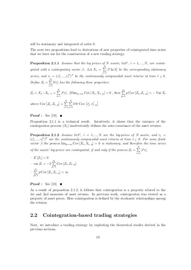 Pairs trading strategy and statistical arbitrage