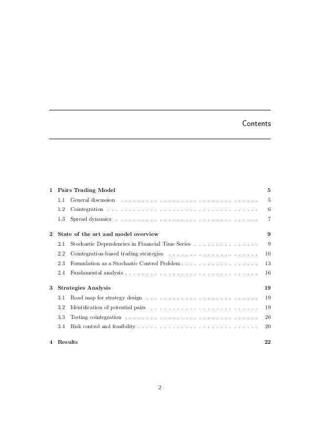 Statistical arbitrage trading strategies