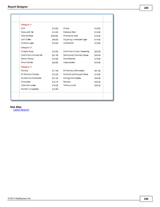 Report Designer 249
© 2011 DevExpress Inc. 249
See Also
Label Report
 