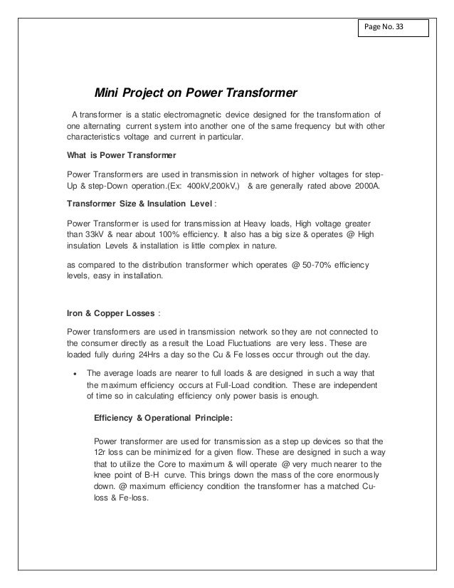 power transformer and its usage
