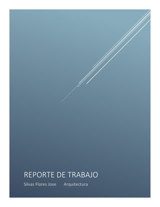 REPORTE DE TRABAJO
Silvas Flores Jose Arquitectura
 