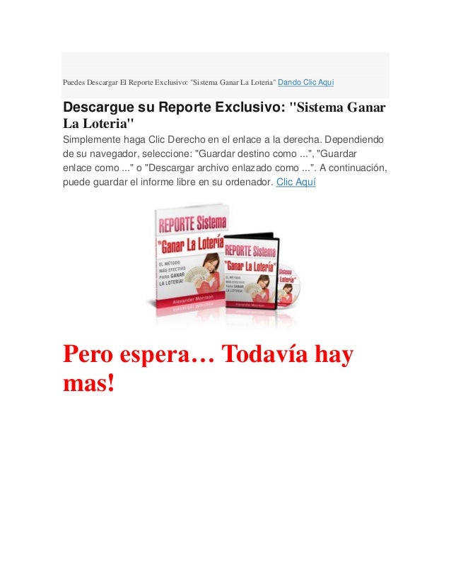 Sistema Ganar La Loteria Software Gratis