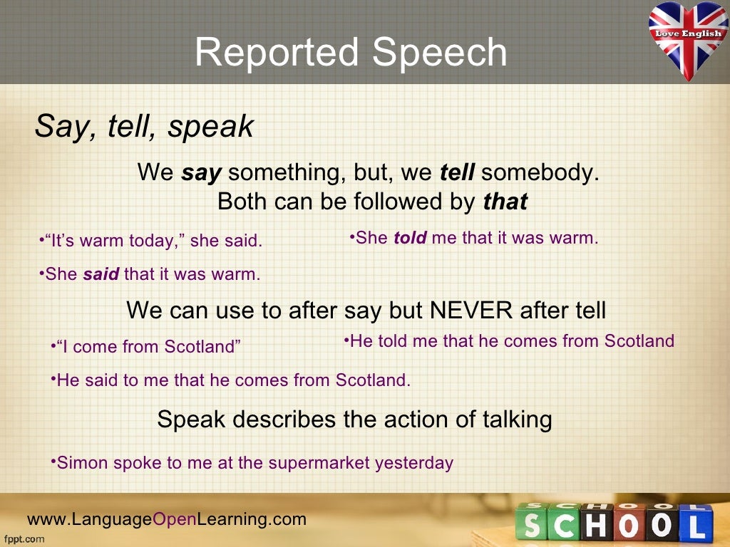Reported speech may might