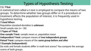 Hypothesis Testing Types Comparing REPORT ED 201.bvbvnmbv nvnnmvncb nvnmvbnmb | PPTX