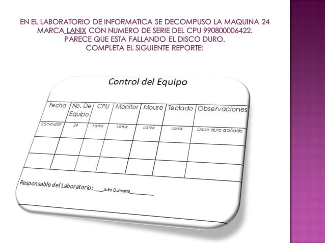 Reporte De DañOs En El Equipo De Computo