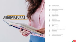 41
ANTV: Autoridad Nacional de Televisión
BID: Banco Interamericano de Desarrollo
CRC: Comisión de Regulación de Comunicaciones
DANE: Departamento Administrativo Nacional de Estadística
EAC: Encuesta Anual de Comercio
EAM: Encuesta Anual Manufacturera
EAS: Encuesta Anual de Servicios
ECV: Encuesta de Calidad de Vida
FMI: Fondo Monetario Internacional
GII: Índice Global de Innovación
Gbps: Gigabits por segundo
LDN: Larga Distancia Nacional
LDIE: Larga Distancia Internacional Entrante
LDIS: Larga Distancia Internacional Saliente
LE: Local Extendida
IDI: Índice de Desarrollo de las TIC
MB: Megabyte
MEN: Ministerio de Educación Nacional
MINTIC: Ministerio de Tecnologías de la Información y las Comunicaciones
OCDE: Organización para la Cooperación y el Desarrollo Económicos
OPO: Operador Postal Oficial
PIB: Producto Interno Bruto
TI: Tecnologías de la Información
TIC: Tecnologías de la Información y las Comunicaciones
UIT: Unión Internacional de Telecomunicaciones
Abreviaturas
 