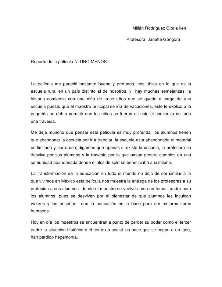 Reporte de pelicula