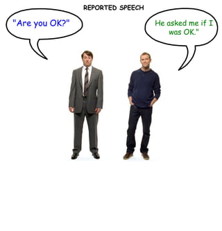 REPORTED SPEECH "Are you OK?" He asked me if I was OK." 