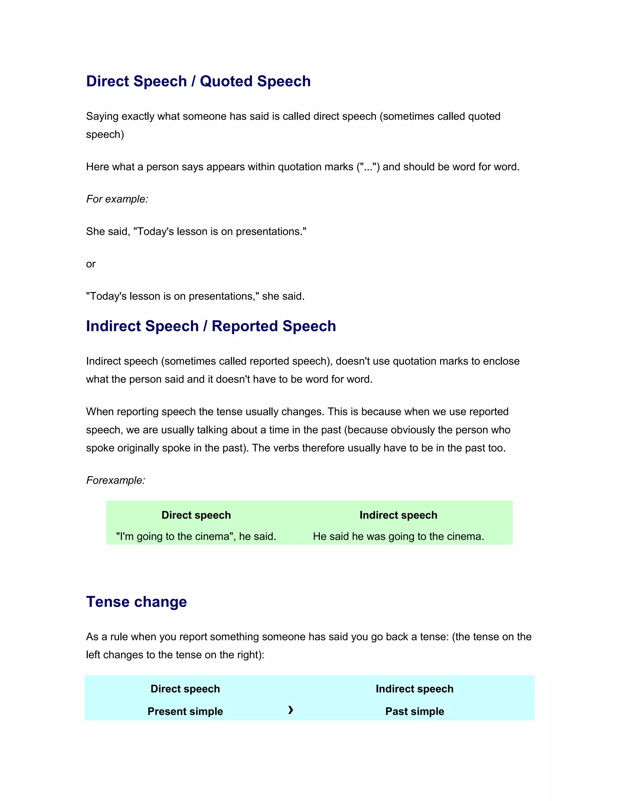 Reported speech