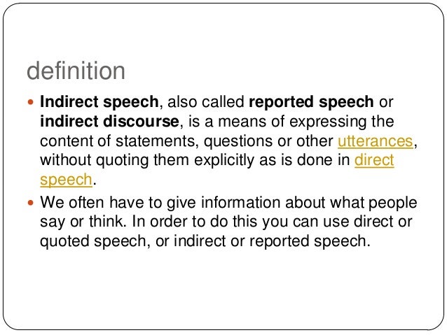 reporting speech definition