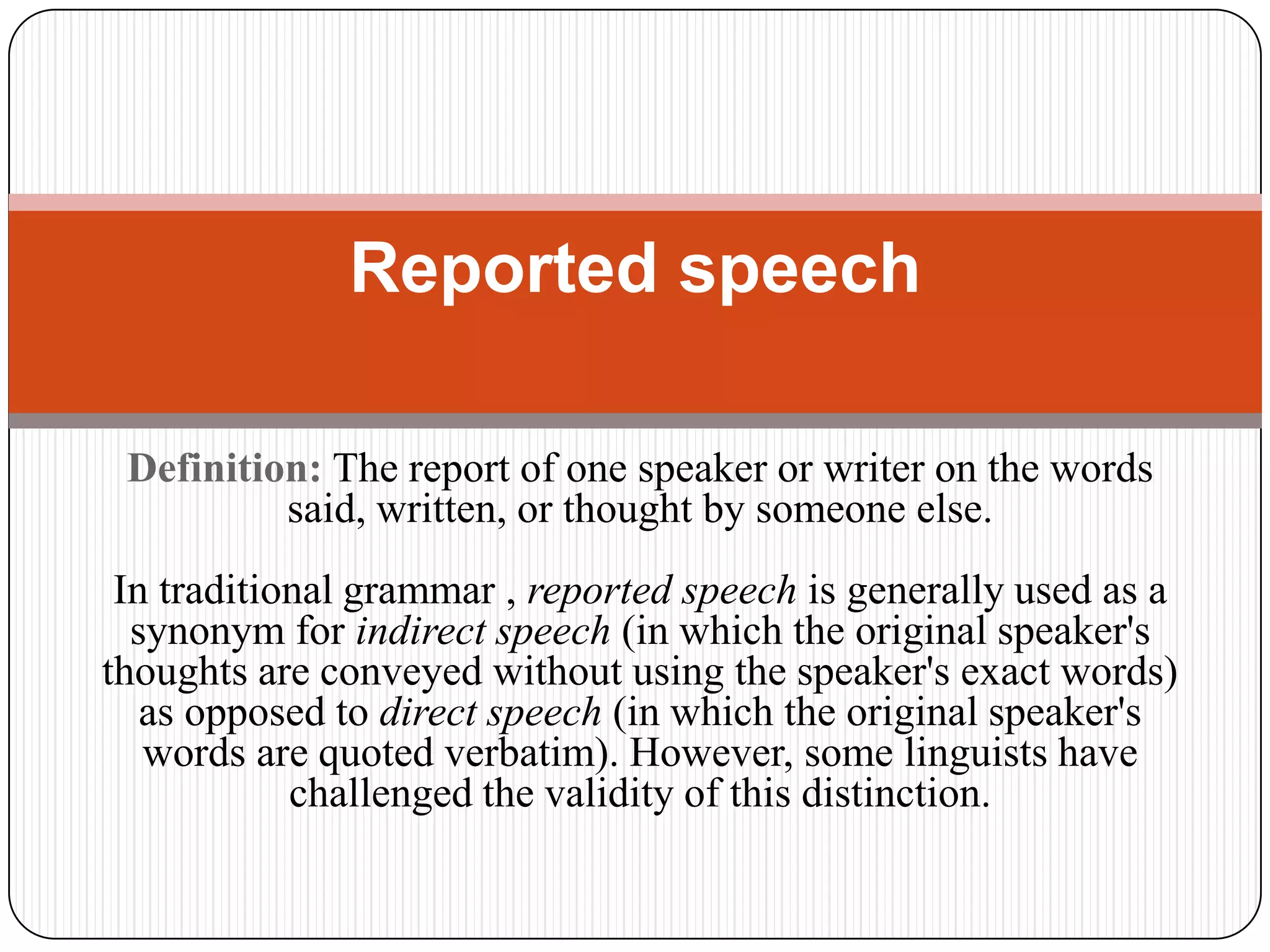 Reported speech | PPTX