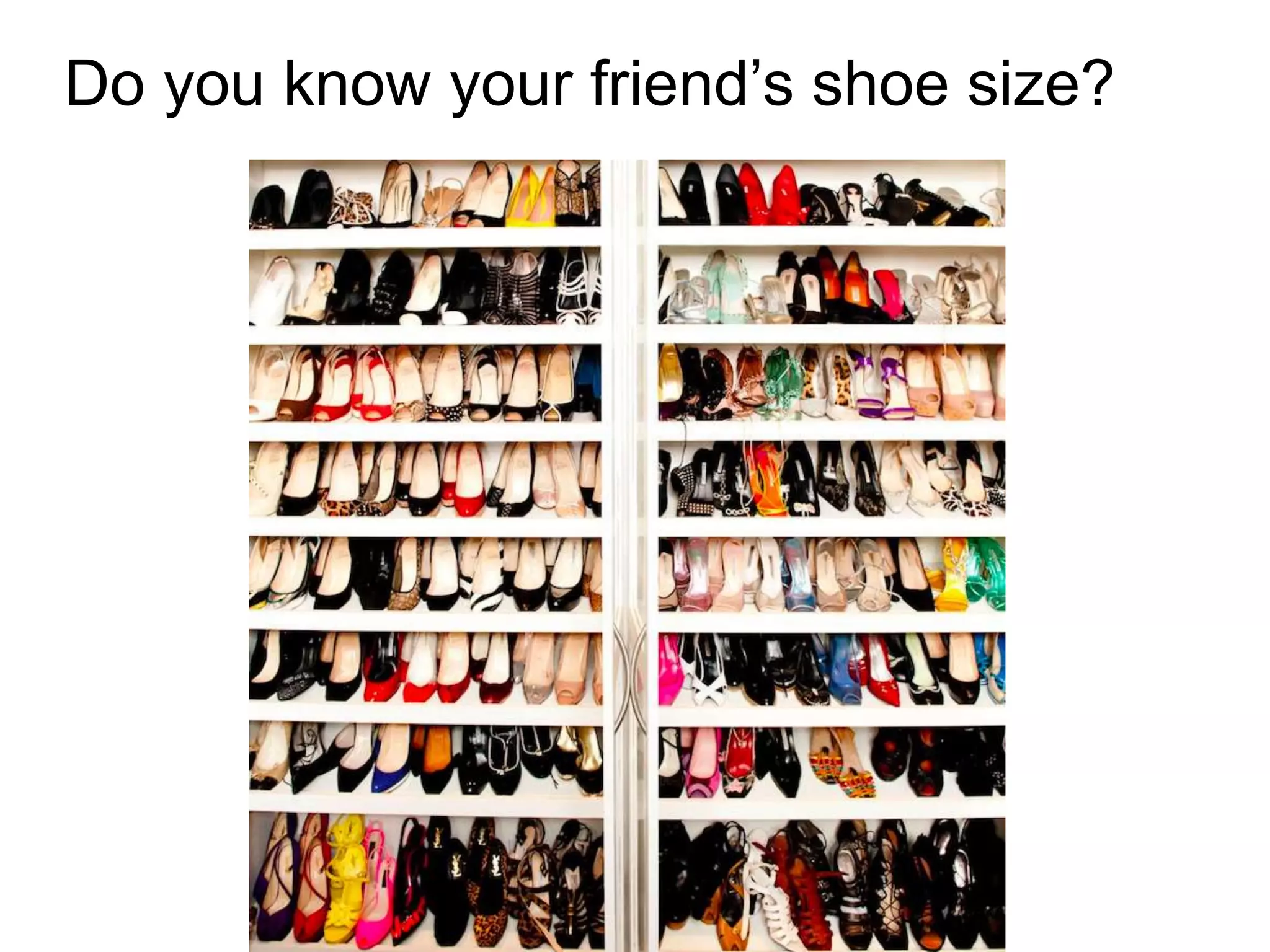 Do you know your friend’s shoe size?
 