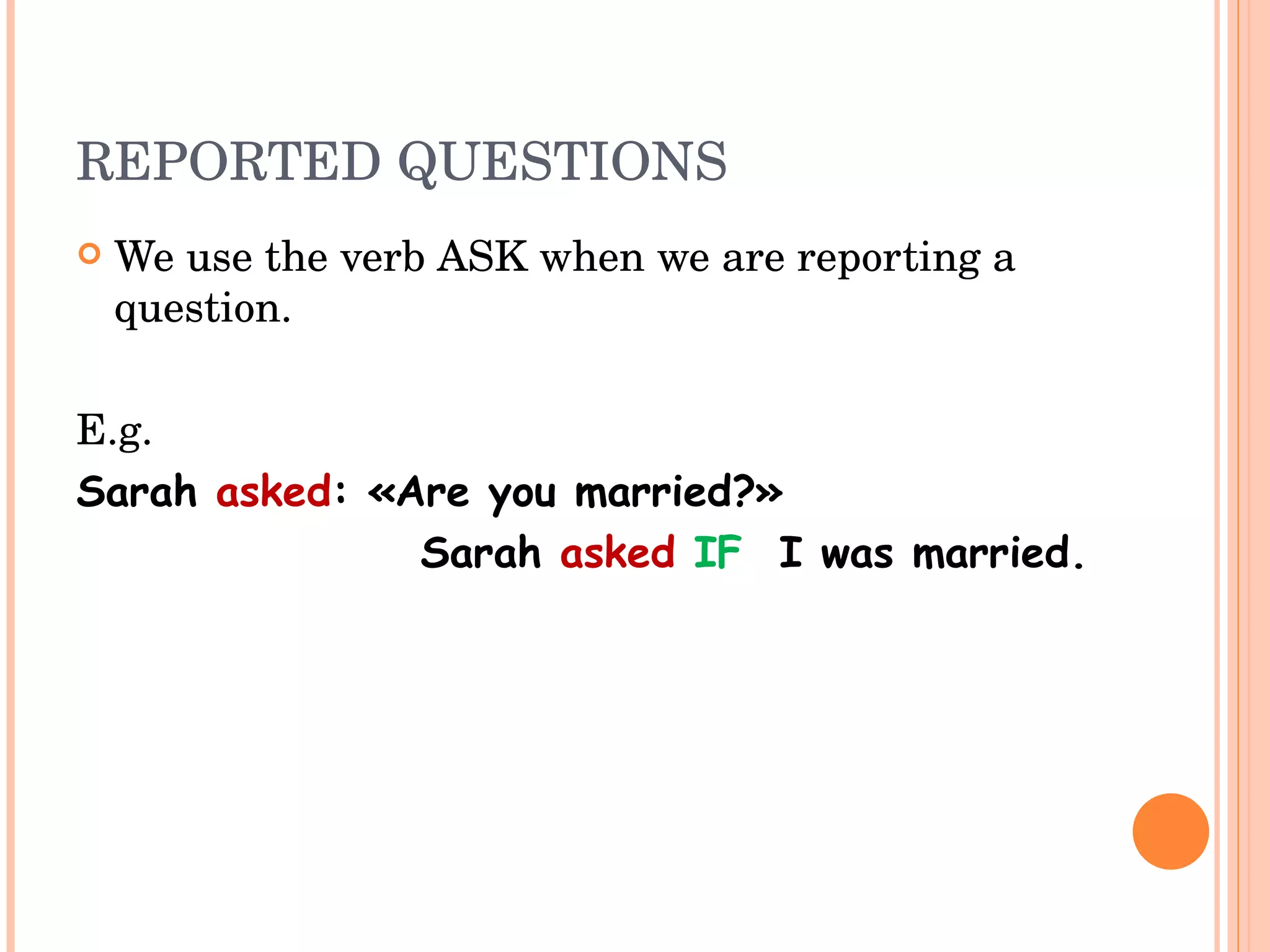 Reported speech (2) | PPT