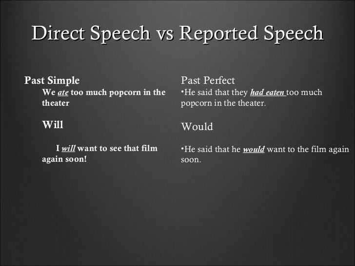 Reported speech and movies