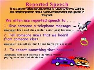 Reported speech intermediate | PPT