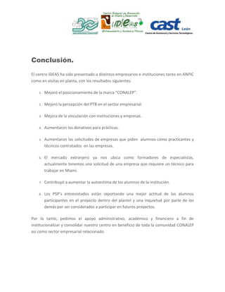 Reporte Final Centro Ideas