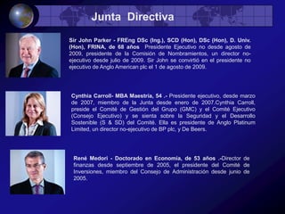 carbón térmicoColección de salida a bolsa: Londres y Johannesburgo (secundaria)El beneficio operativo (2010): 9,8 mil millones dólares.Ganancias (2010): $ 5.0 mil millones.