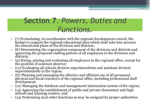 Deped Organizational Chart And Functions